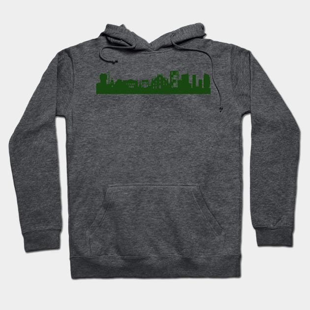 MILAN skyline in forest green Hoodie by 44spaces